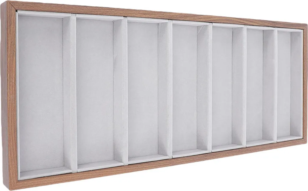 Plateau de Rangement Anti-Rayures Lunettes et Bijoux 7 Slots en Velours