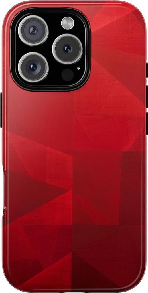 Rotes geometrisches Muster – Hülle Kompatibel mit iPhone 16 Pro