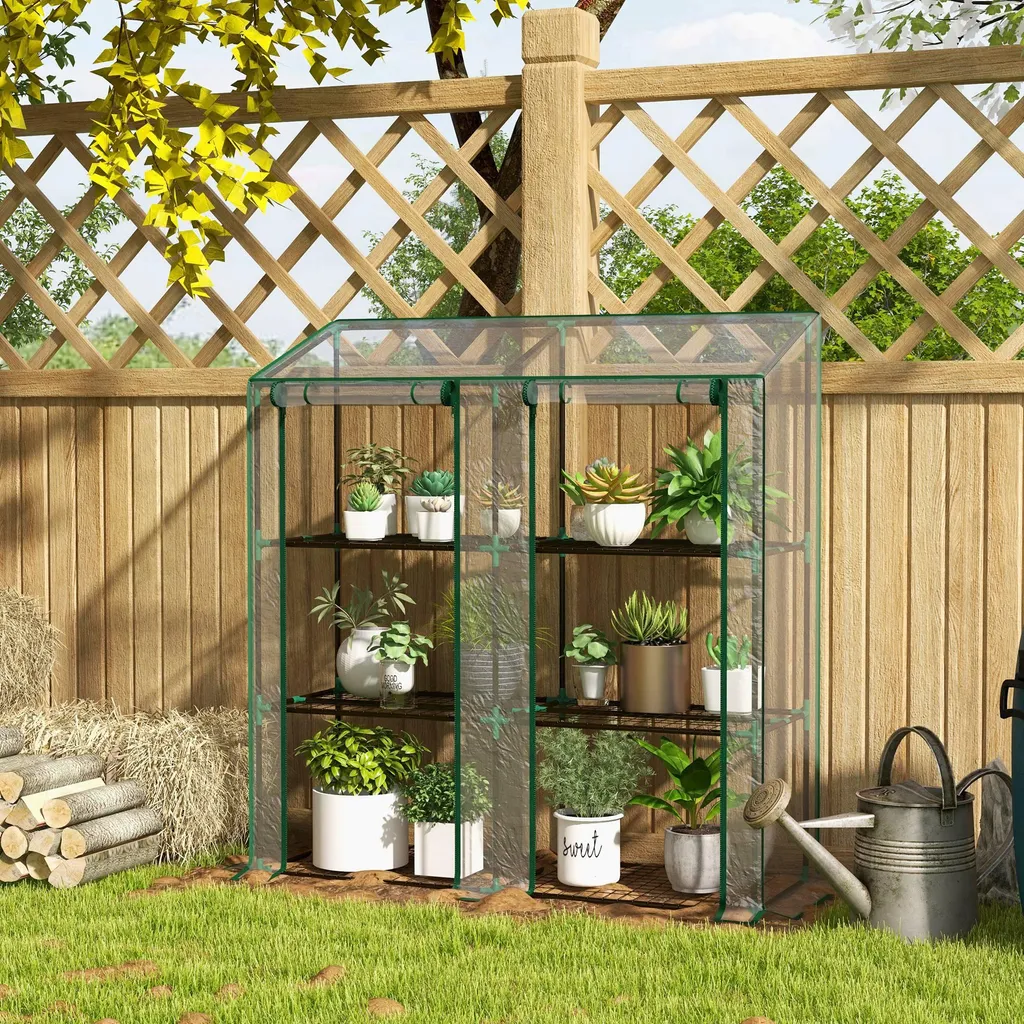 Serre de balcon 6 étagères et double porte pour semis et plantes - 4