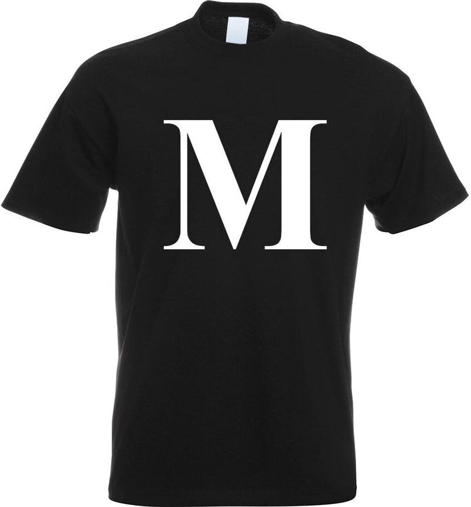 Kiwistar - T-Shirt - schwarz - Buchstabe M - Alphabet Motiv Bedruckt Funshirt Design Print - mit Motiv Bedruckt - Funshirt Design - Sport - Freizei...