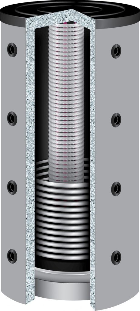 10000 Liter TWL Hygienespeicher KER-10000, 1 Wärmetauscher, mit 120mm Isolierung