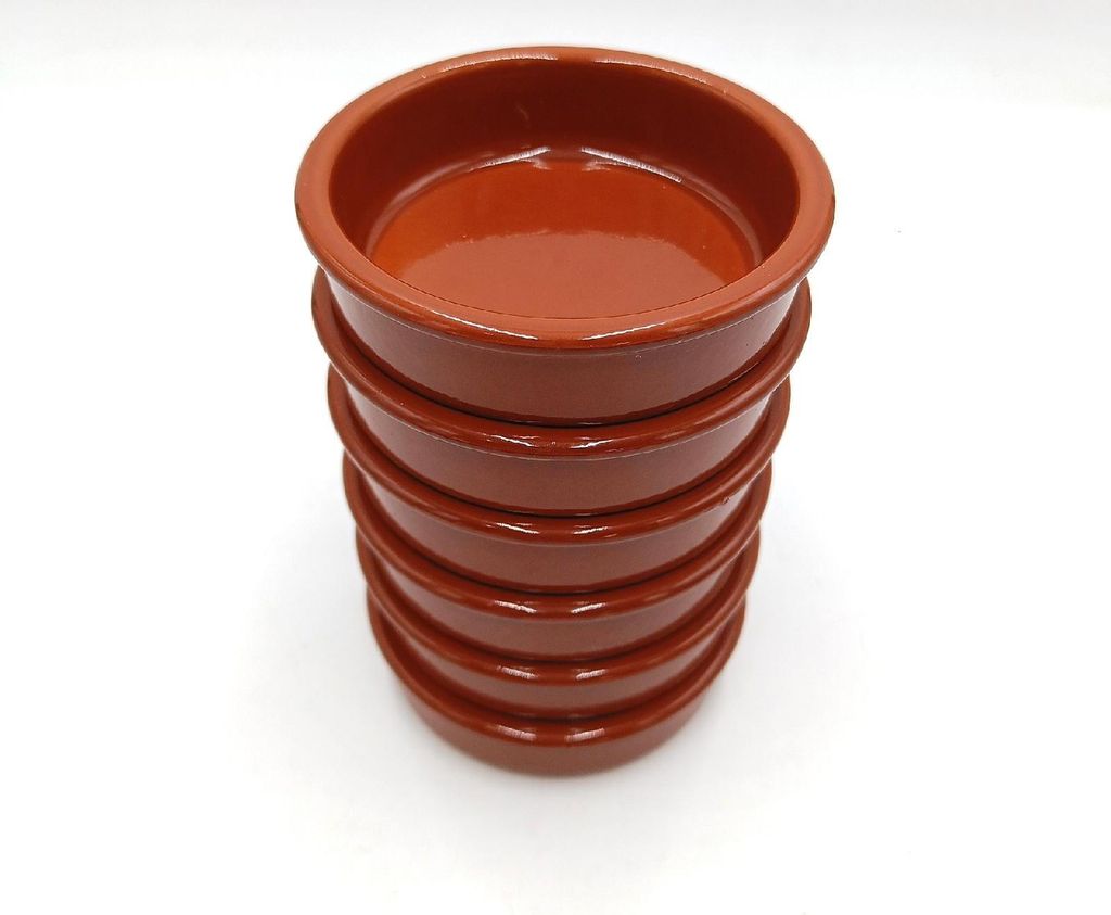 ToCi Lot De 2 Ou 4 Mini Moules à Gratin Ronds En Céramique Avec Couvercle - 10x5cm 200ml Orange/Rouge