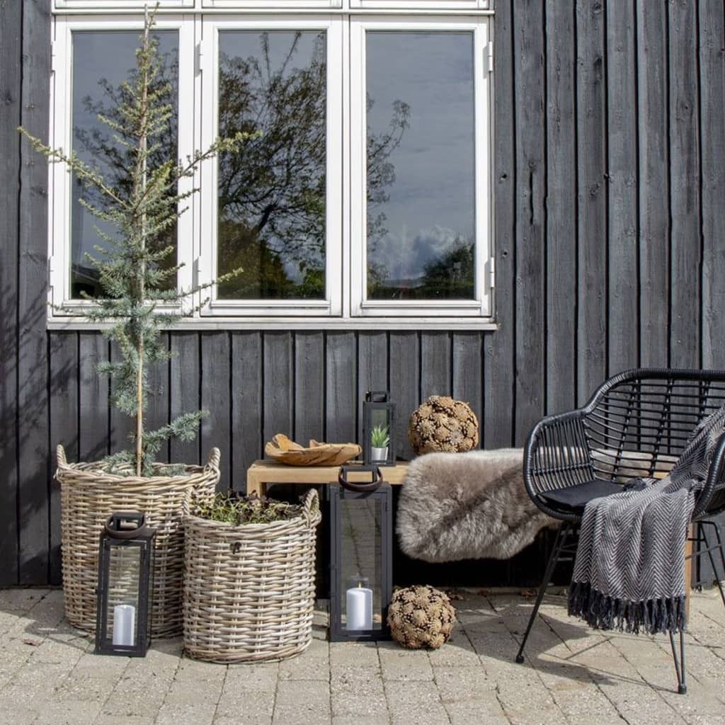 House Nordic Körbe Indo Set 2 runde Körbe aus Kubu-Rattan Produktbild 10