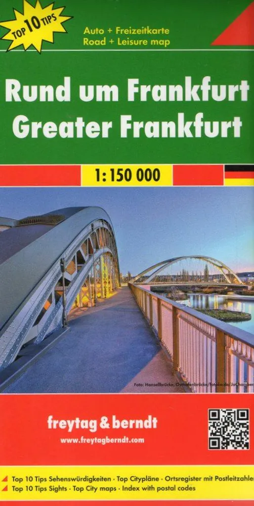 Ne vous perdez plus à Francfort : carte routière 1:150.000 fiable