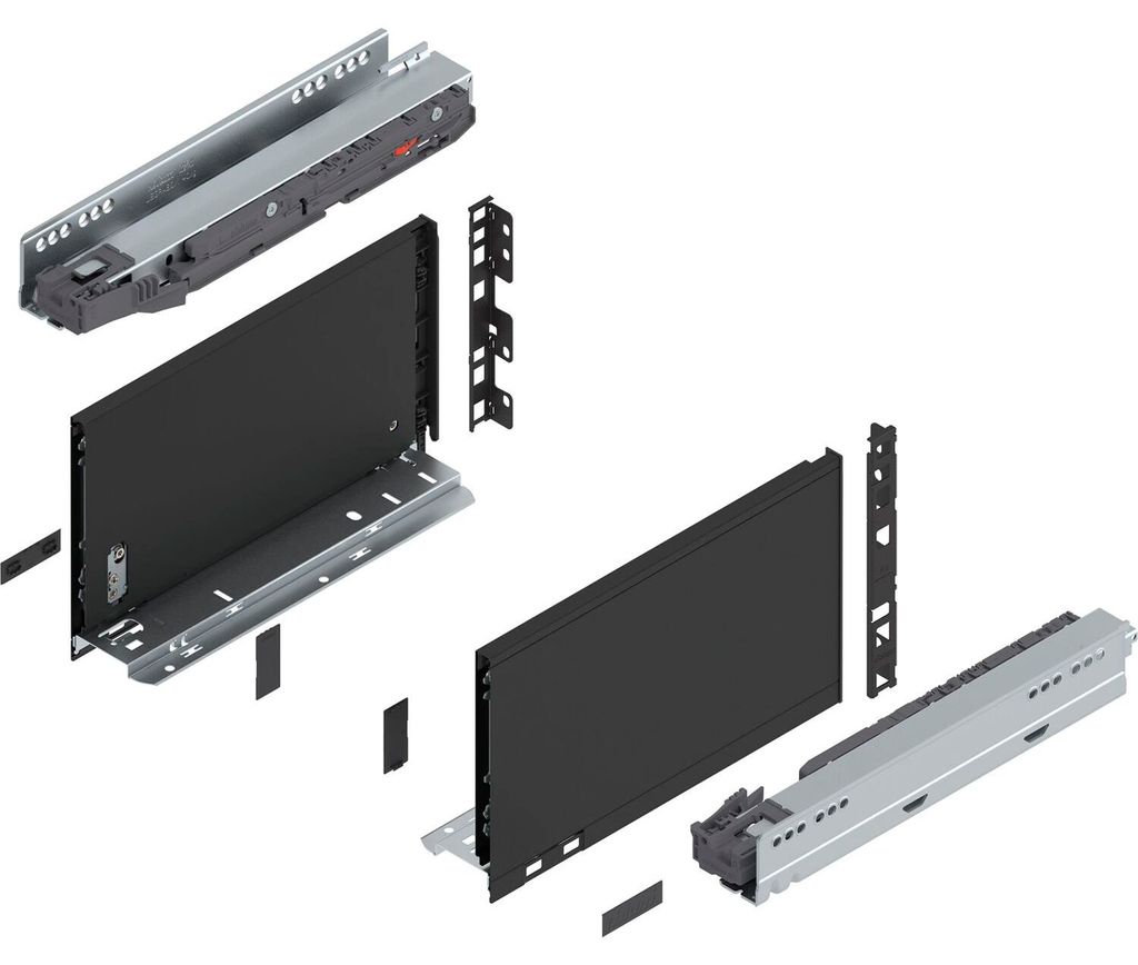 BLUM LEGRABOX pure SET Höhe C, BLUMOTION S, 40Kg, NL 300, Carbonschwarz