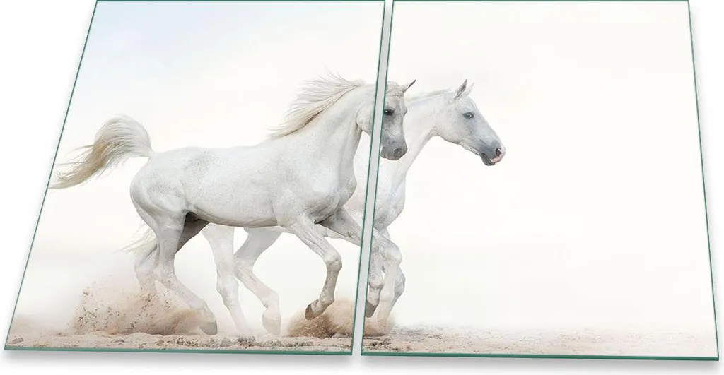 Set 2 Copripiano Induzione Animali Bianco Vetro 40x52 Tagliere