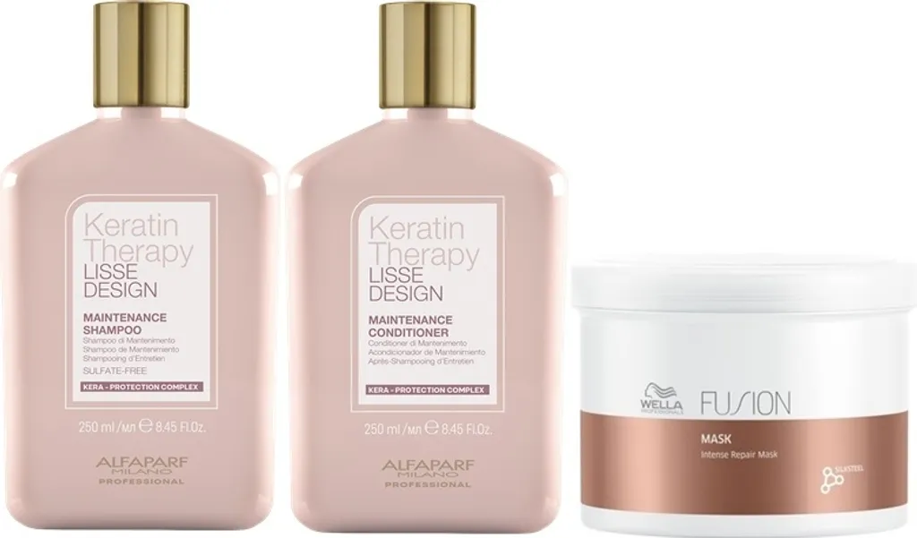 Pack Routine Lissage Keratin Therapy Alfaparf avec Soin Intense Wella 500ml