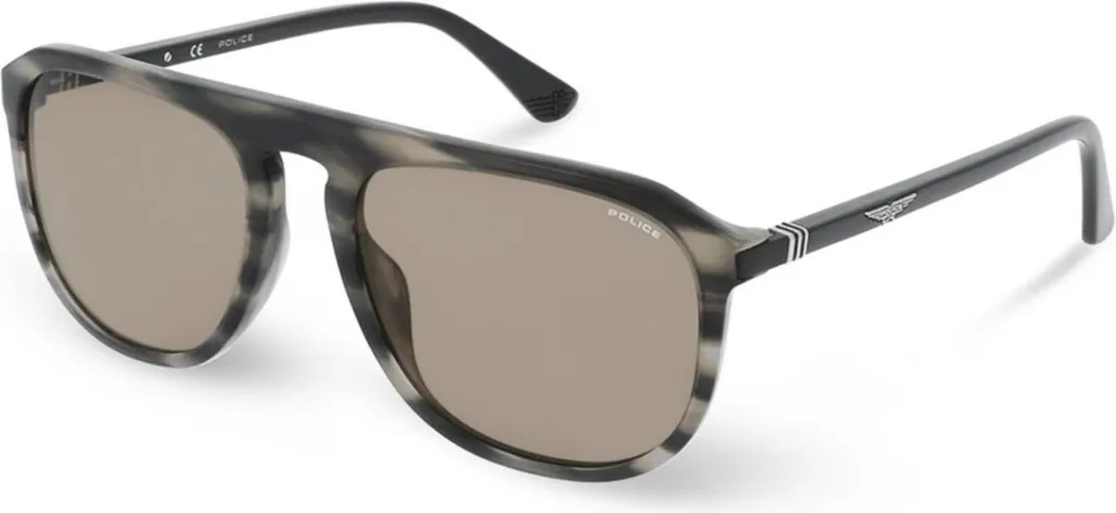 Lunettes de Soleil Homme Police SPLE06 Forme Navigator Monture Acétate