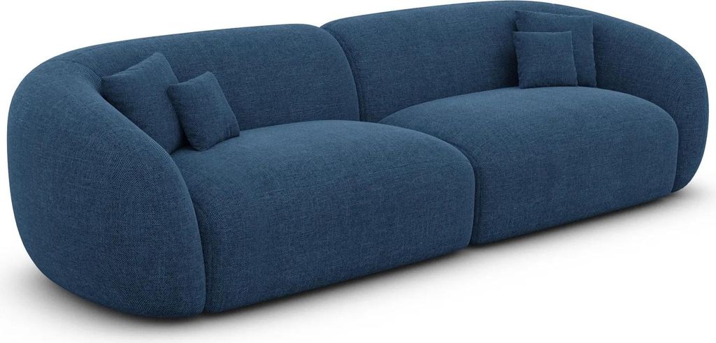 Strukturstoff 4-Sitzer Couch Gaia Dunkelblau