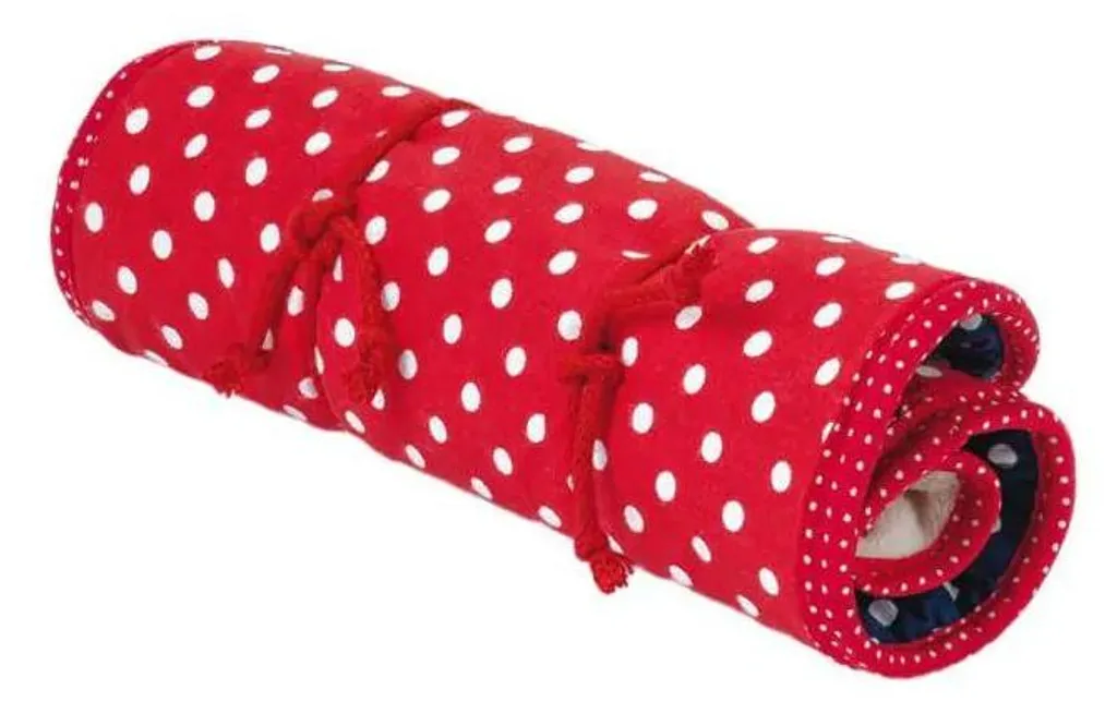 Sac de couchage Käthe Kruse rouge et vert pour enfant en coton doux
