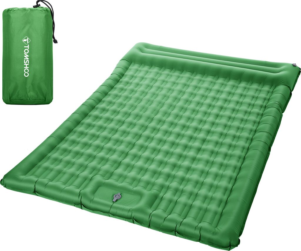 TOMSHOO Aufblasbare Doppel Isomatte extra dick 5 Zoll Isomatte Luftmatratze mit eingebauter Pumpe fuer Camping Rucksackreisen Wandern Reisen Zelt