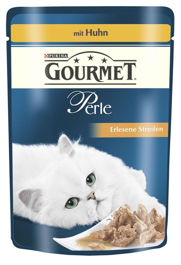 1 Portionsbeutel Gourmet Perle Erlesene Streifen mit Huhn, 85 g