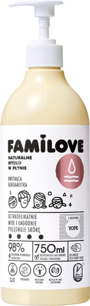 Yope Familove Natürliche Flüssigseife Blossoming Bergamot, 750ml