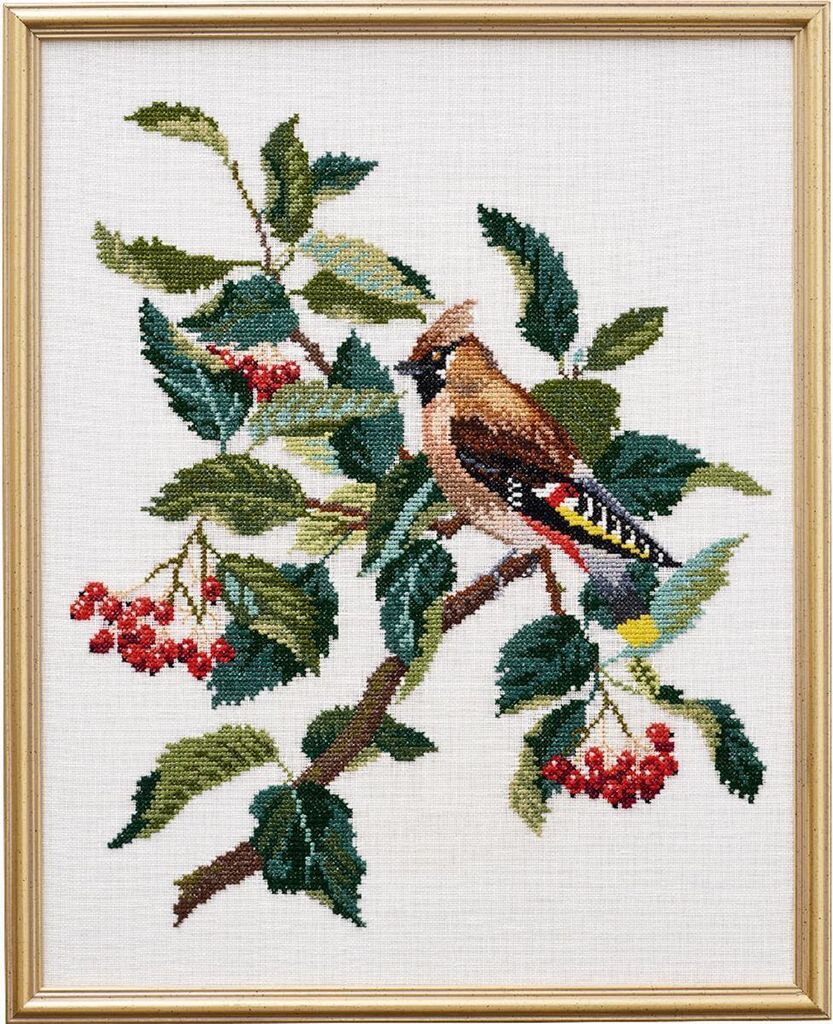 Eva Rosenstand Kreuzstich Set "Seidenschwanz", Zählmuster, 31x39cm