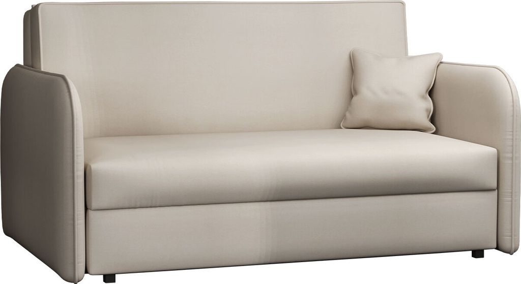 MIRJAN24 Schlafsofa Viva Loft III, Stilvoll Sofa mit Schlaffunktion und Bettkasten, Wohnzimmersofa, Stilvoll Couch mit Metallfüße (Farbe: Mono 232)