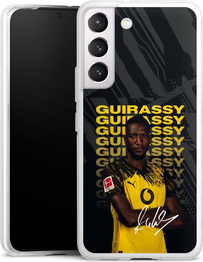 DeinDesign Handyhülle für Samsung Galaxy S22 Silikon Hülle Case Smartphone Schutzhülle BVB Borussia Dortmund Serhou Guirassy