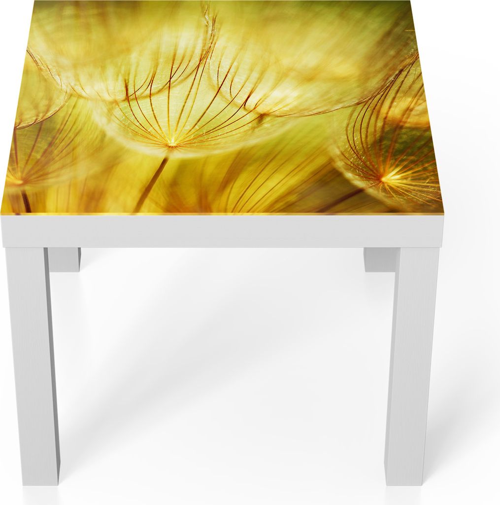 DEQORI Couchtisch 55x55 cm Weiß 'Goldener Hauch' Glas Beistelltisch Glastisch modern