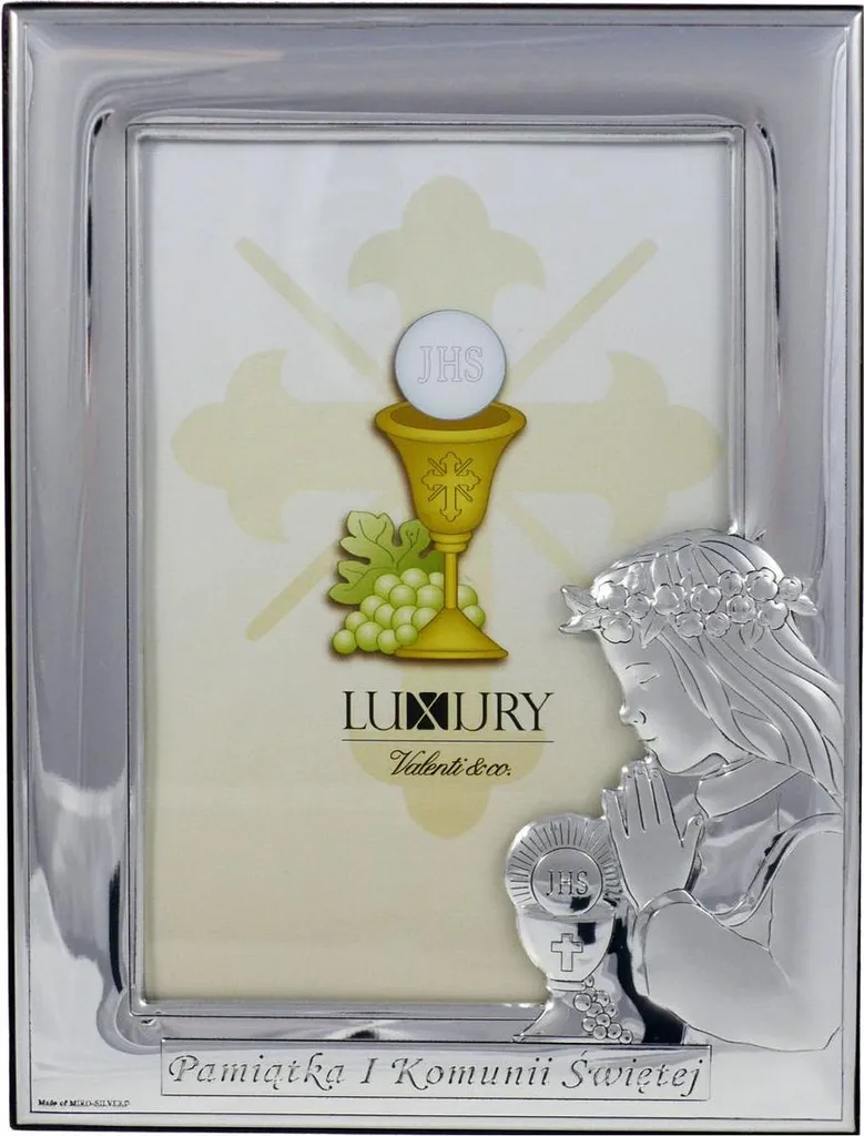 Cadre photo Communion en argent 10x15 cm pour fille - Souvenir VL806/3XL