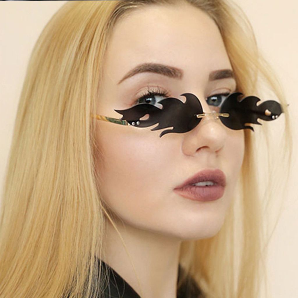 Feuerflamme Sonnenbrille randlose Flamme geformte Produktbild 4