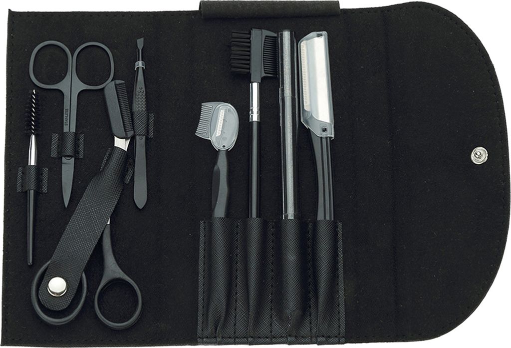 8-teiliges Augenbrauen-Trimmer-Set, multifunktional, leicht zu tragen, Augenbrauenbürste aus Edelstahl, Augenbrauenrasierer, Augenbrauenkamm, Sche...