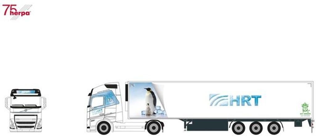 Herpa 957083 - 1/87 Volvo FH Gl. XL 2020 Kühlkoff er-Sattelzug HRT Intertrans