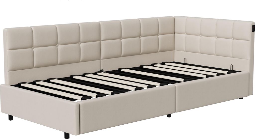 ProximaX Einzelbett 90x200 cm mit Stauraum & LED Produktbild 