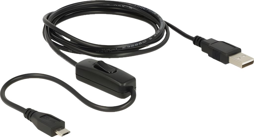 DELOCK USB Kabel micro B -> A St/St 1.50m Ein/Aus-Sch