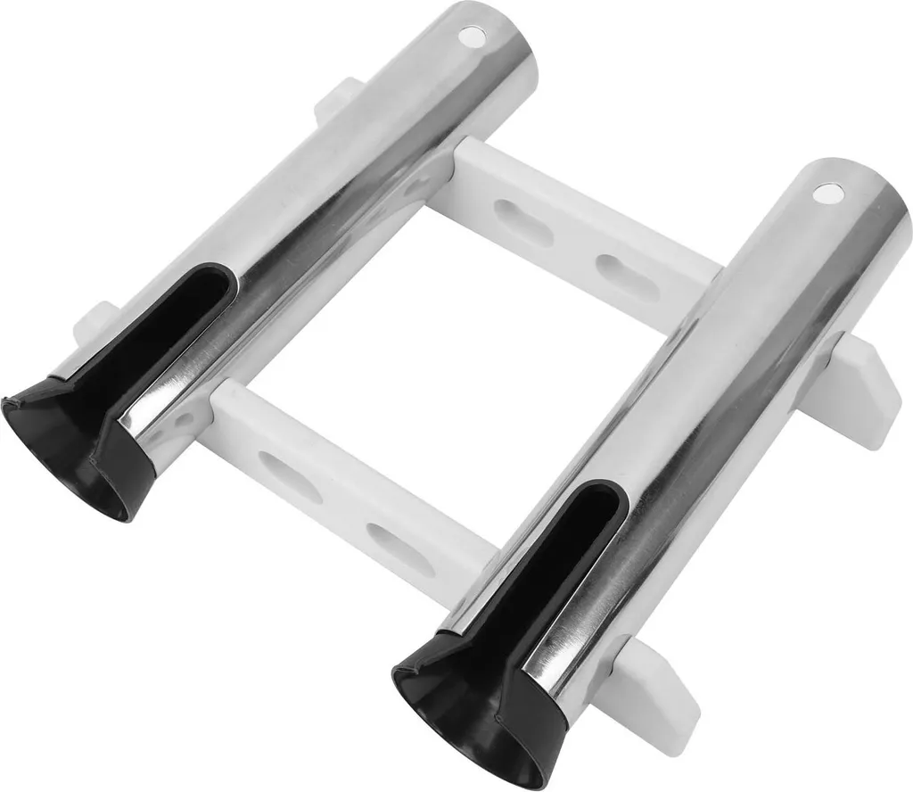 Support canne à pêche inox anti-corrosion : fixez 2 cannes sans risque