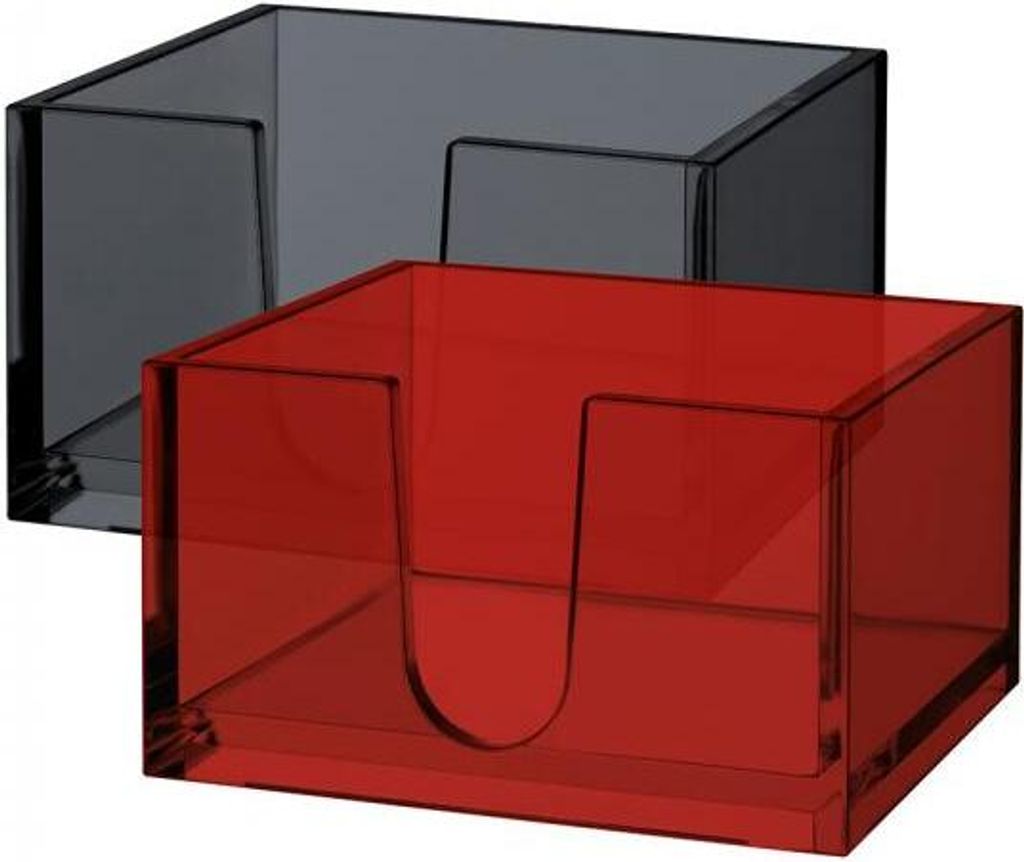Vorteilspack Deko- und Notixbox (grau und rot transparent) Produktbild 