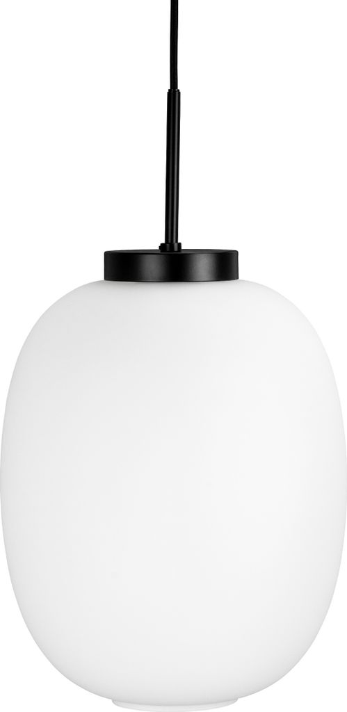 Pendelleuchte LED, Hängelampe, Deckenlampe Pendel, Pendellampe Esstisch, Pendelleuchte für Wohnzimmer, Skandinavische Design, DL39 Opalglas schwarz
