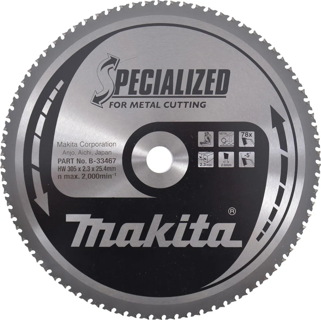Disque de Coupe Métal Makita TCT 305mm pour Scie Circulaire et Onglet