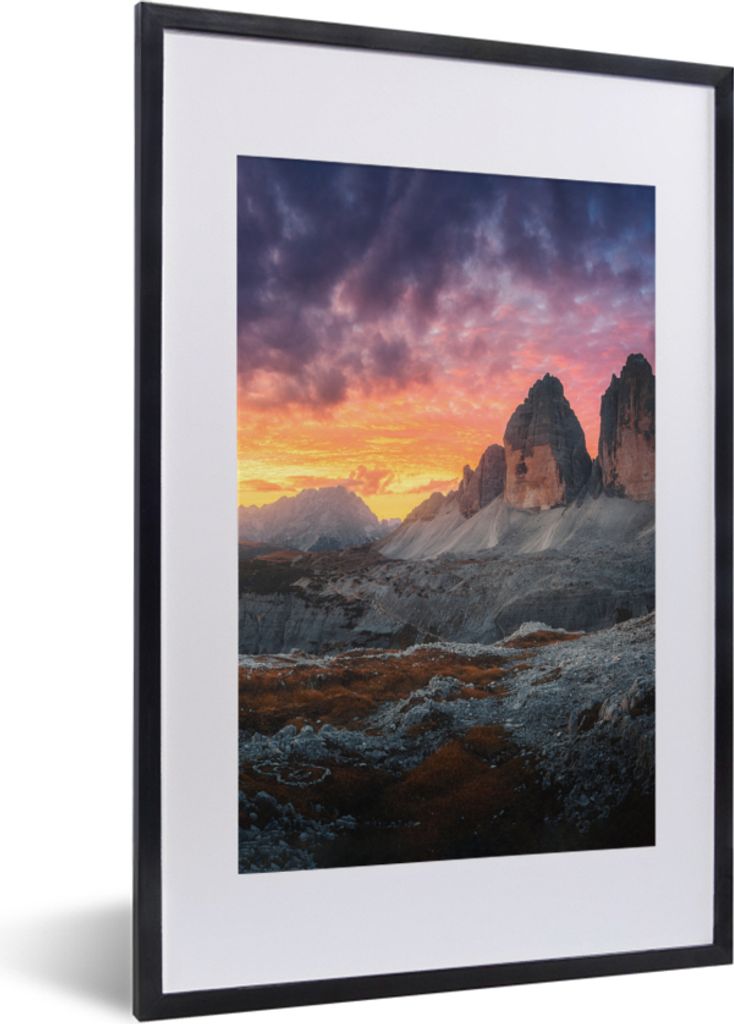 MuchoWow® Gerahmtes Poster Felsen - Berg - Sonnenuntergang Produktbild 
