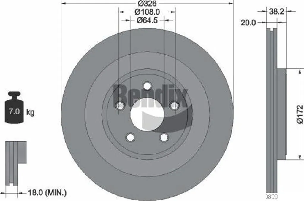 Disque de frein Bendix BDS1414 pour l'entretien freinage Jaguar S-Type