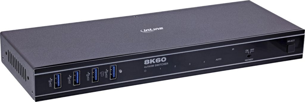 InLine KVM Switch - 4-fach - HDMI - 8K@60Hz - USB 3.2 - mit IR & RS-232
