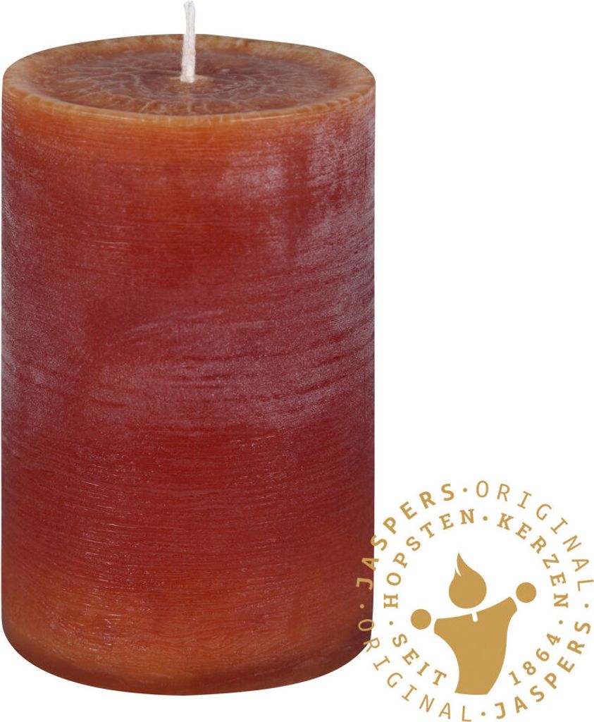 Rustik Kerzen, Nordische Reifkerzen, durchgefärbte Kerzen Caramel Ø 80 x 250 mm, 1 Stück