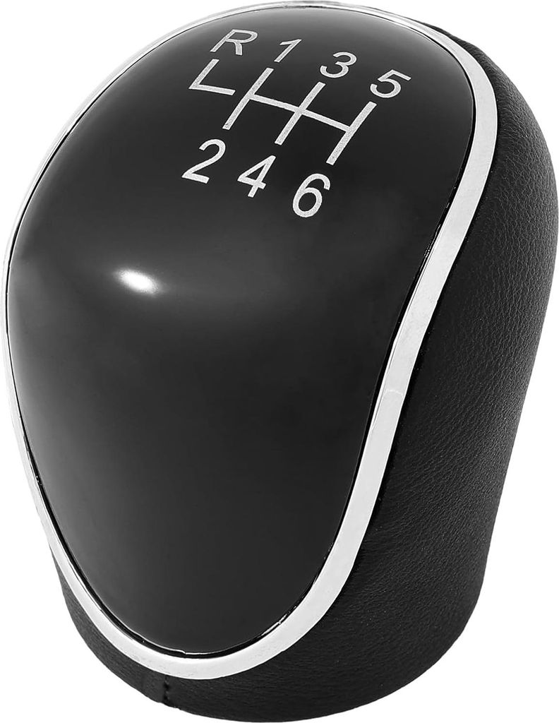 Schaltknauf Manuell 6 Gänge - Kunstleder Schwarz - Für Ford Focus Fiesta Mk2 Mk3 Mk4 C-MAX S-MAX Galaxy Kuga Mondeo S-Max Transit 6R Verbesserte