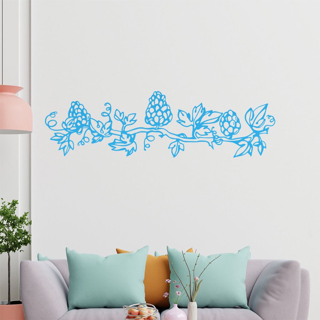 Strauch - Ranken Wandtattoo in 6 Größen - Wandaufkleber Wall Sticker - Dekoration, Küche, Wohnzimmer, Schlafzimmer, Badezimmer