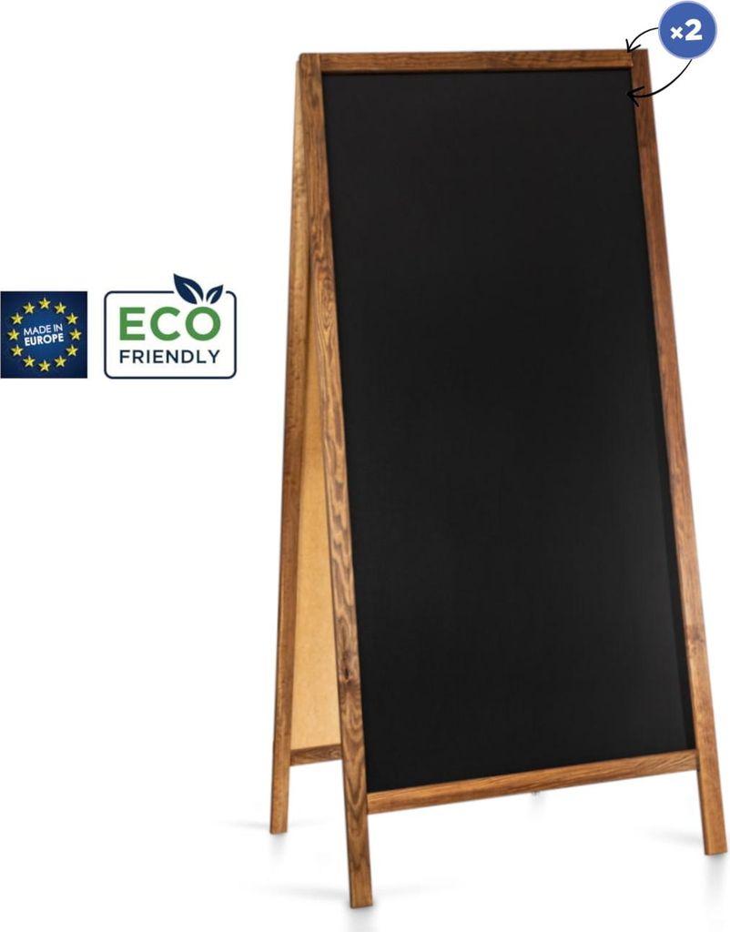 Panneau d'affichage en ardoise et bois Classic XL (72 x 160 Image du produit 