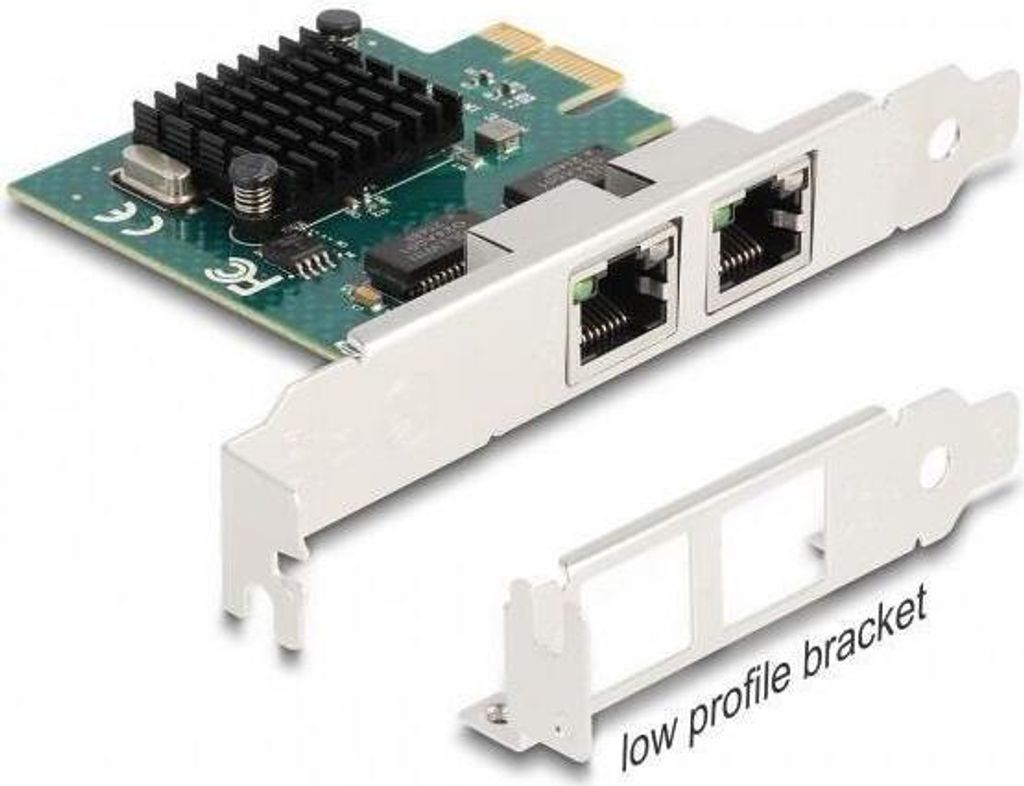 DELOCK PCI Express x1 Karte zu 2 x RJ45 Gigabit LAN BCM
