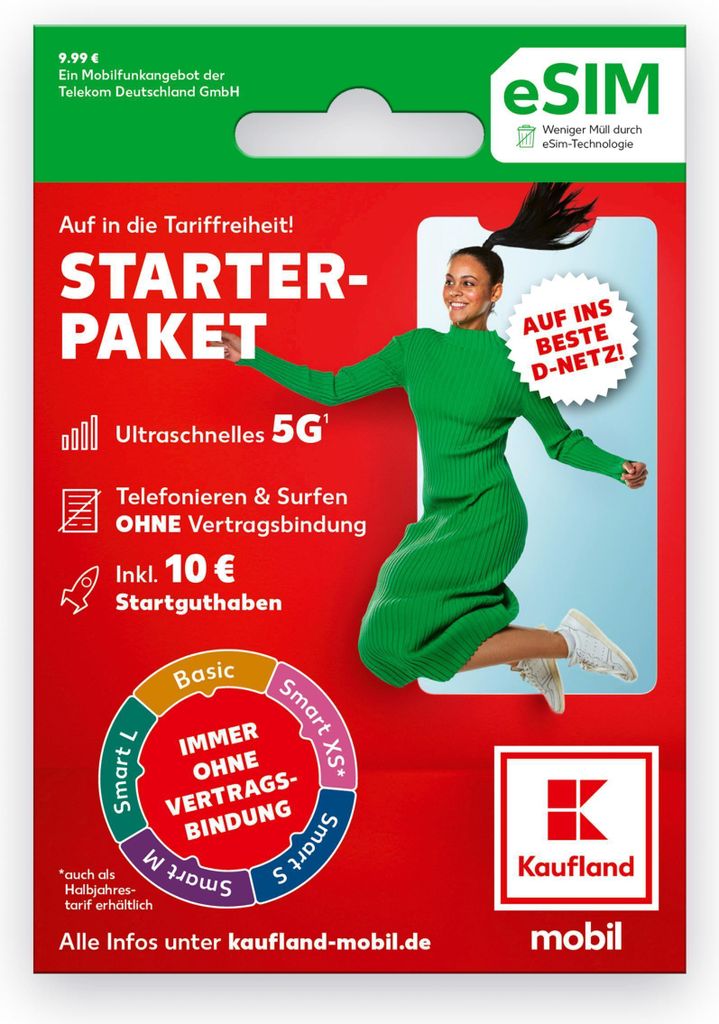 KAUFLAND MOBIL Prepaid eSIM Starterpaket mit 5G im besten Produktbild 