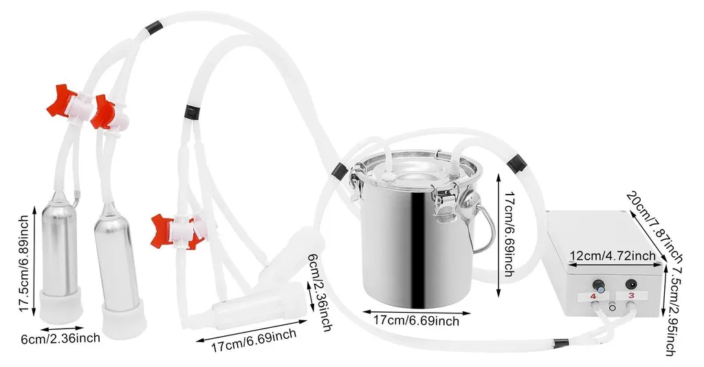 Machine à traire à vide pulsé 3L avec réservoir robuste en inox pur