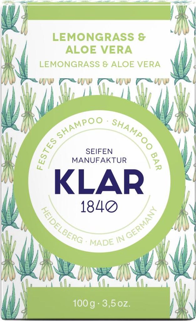 Klar Seifen festes Shampoo Lemongrass&Aloe Vera 100g (für fettiges Haar)
