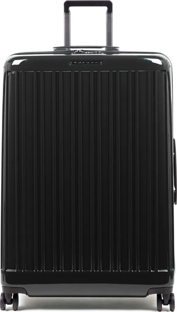 Grand trolley homme noir Piquadro bagage cabine élégant et robuste