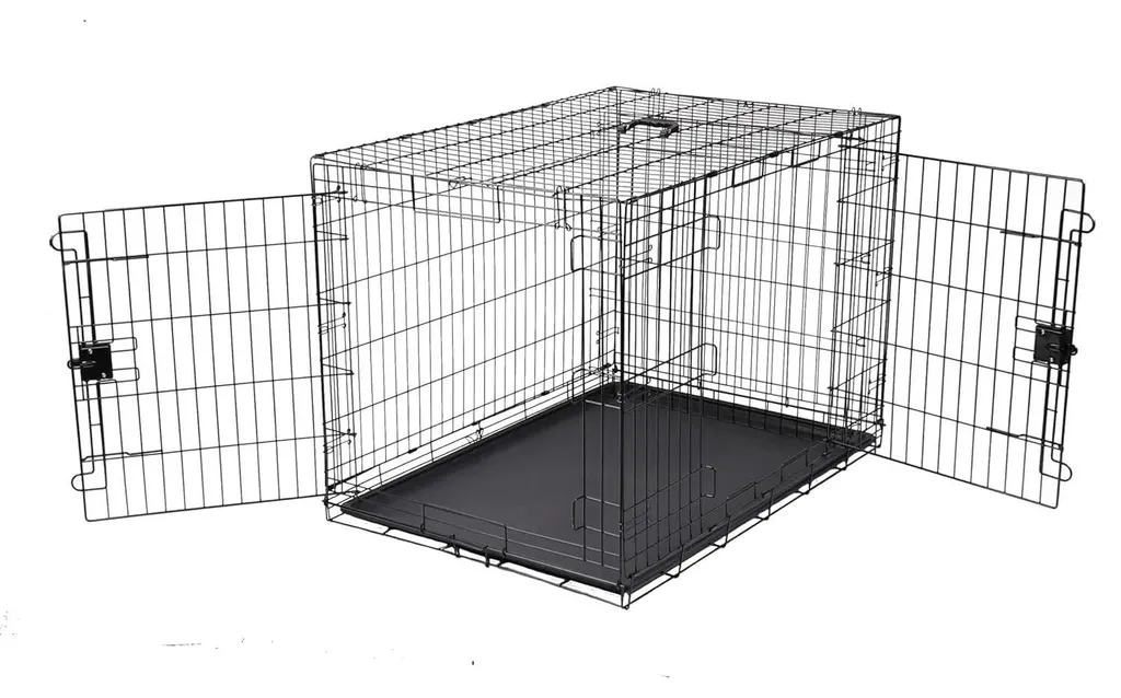 Cage de transport chien format XL pliable avec plateau amovible noir