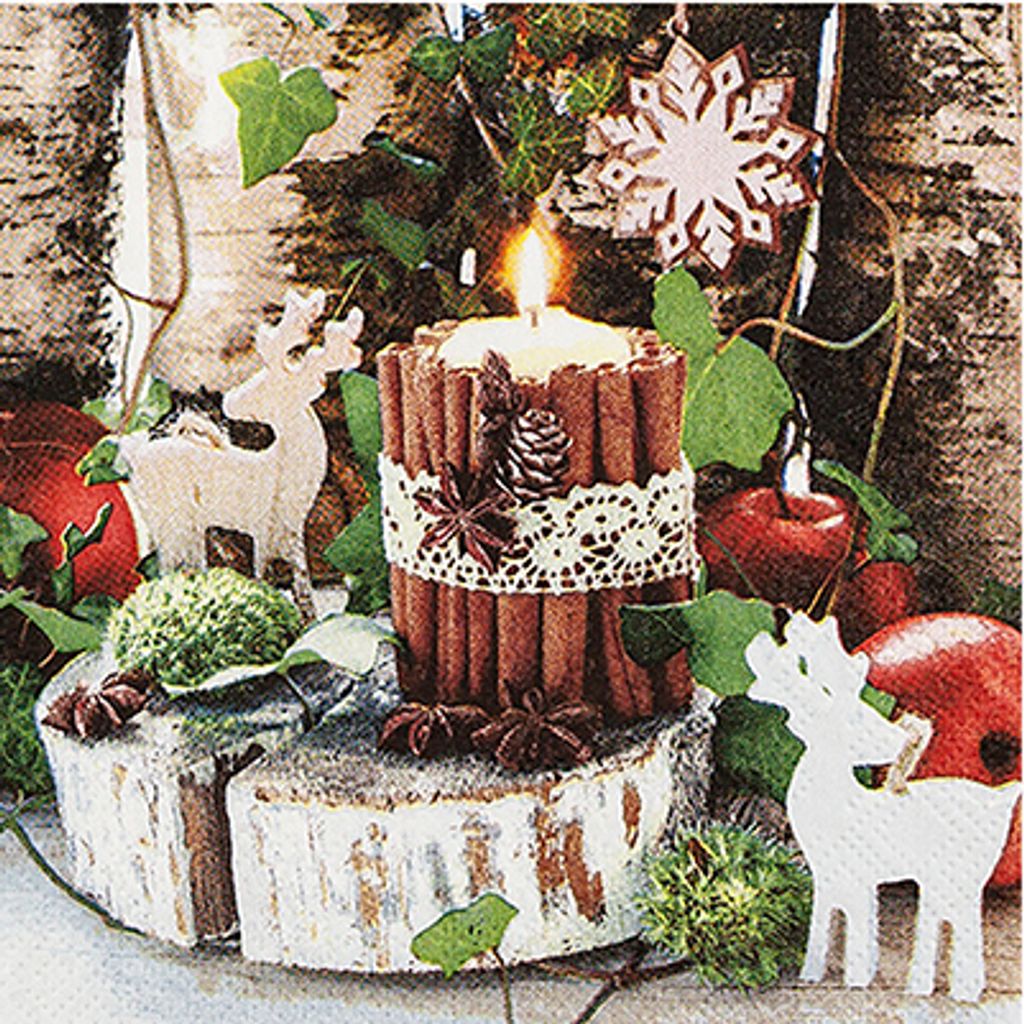 20 kleine Cocktailservietten Cozy Decoration - Zimtstangen Produktbild 