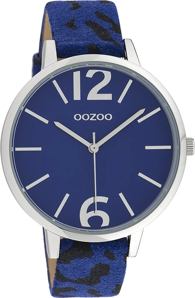 Montre Oozoo Timepieces Femme UOC10195 - Boîtier Bleu et Noir en Cuir