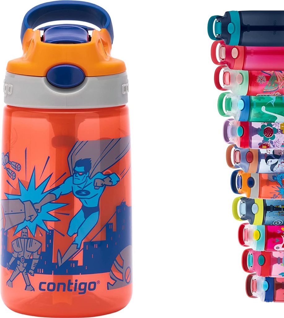 ContiGo! Kinder Trinkflasche Gizmo Flip Autospout mit Strohhalm, BPA-freie Wasserflasche, auslaufsicher, ideal für Kindergarten, Schule und Sport,...