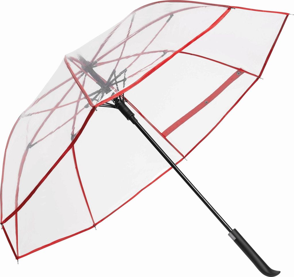 Regenschirm Transparent halbautomatik Ø103 cm Stockschirm 420 Gramm Schirm Rot