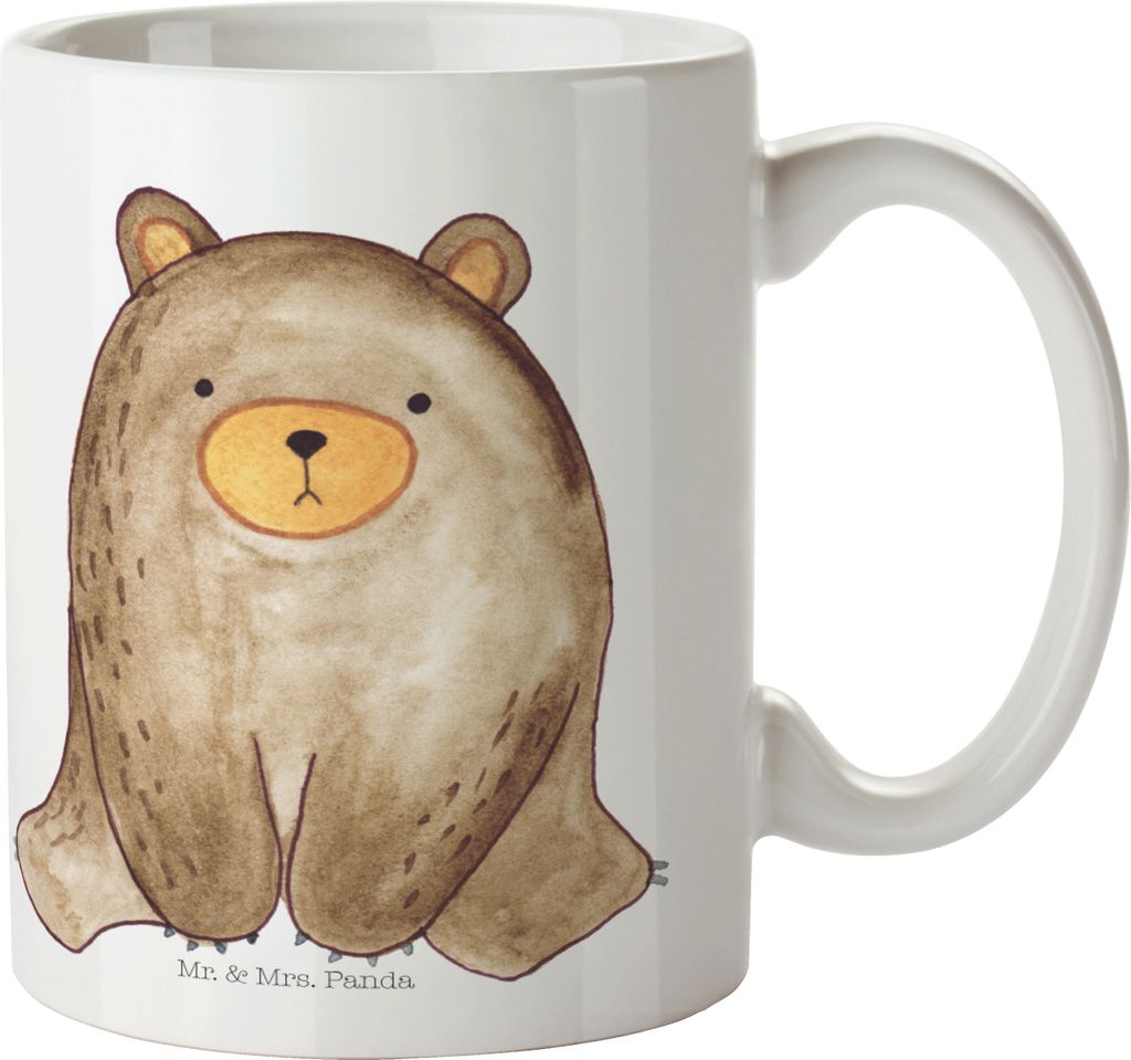 Mr. & Mrs. Panda haferl Bär sitzend - Weiß - Geschenk, kaffeebecher bedruckt, Teetasse, Teddy, Tasse, Becher