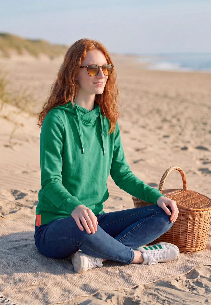 salzhaut Damen Hoodie SÜNN XL Kuscheliger Kapuzenpullover für Frauen aus weichem Baumwoll-Mix – Maritimer Pullover mit dicken Kordeln – Desig...